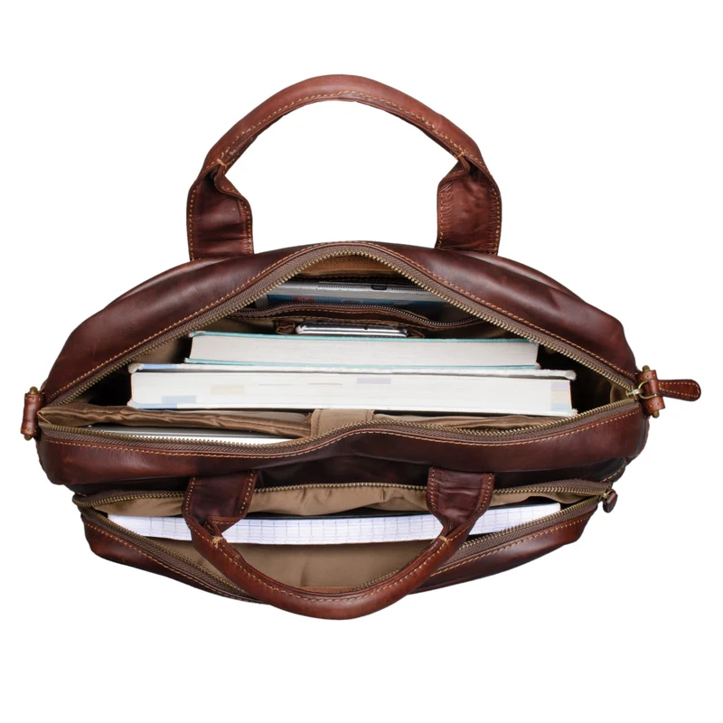B-WARE "Madrid" Vintage Businesstasche Leder
