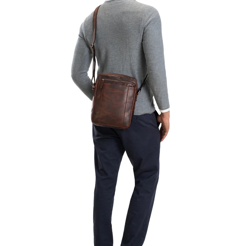 "Fox" Herrentasche Leder Vintage Messenger Bag