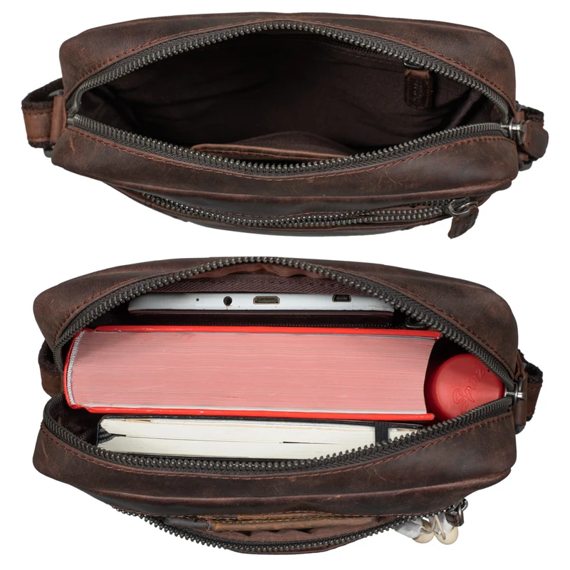 "Fox" Herrentasche Leder Vintage Messenger Bag