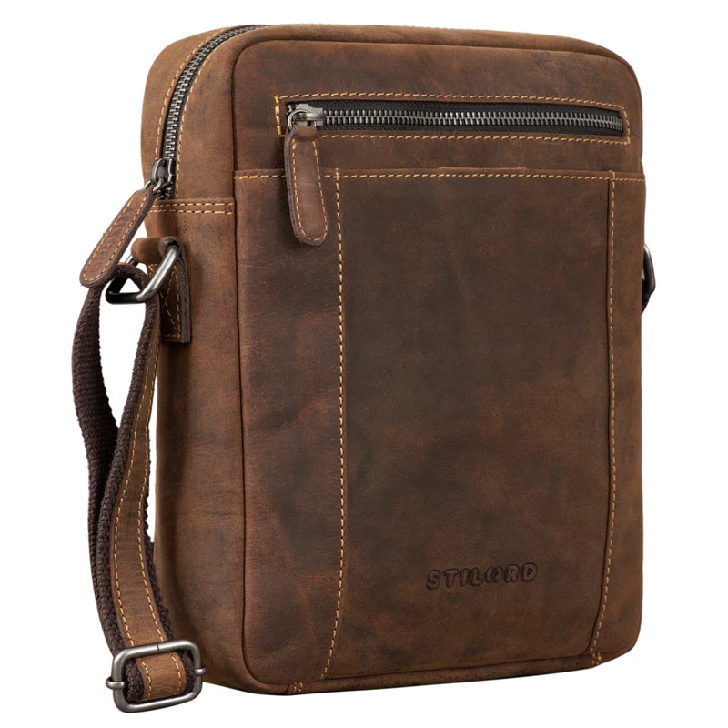 "Fox" Herrentasche Leder Vintage Messenger Bag