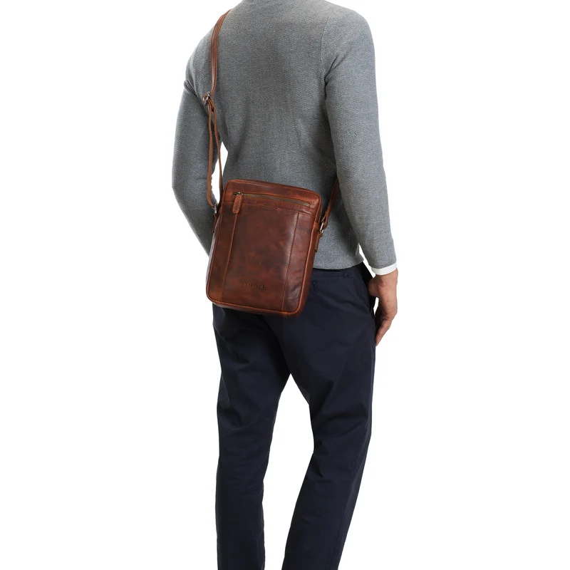 "Fox" Herrentasche Leder Vintage Messenger Bag