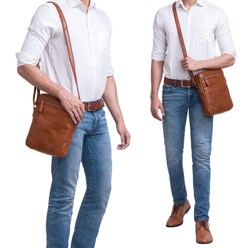 "Fox" Herrentasche Leder Vintage Messenger Bag
