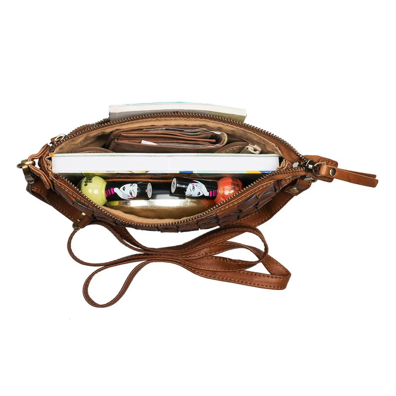 B-WARE "Jana" Leder Handtasche Damen klein Vintage