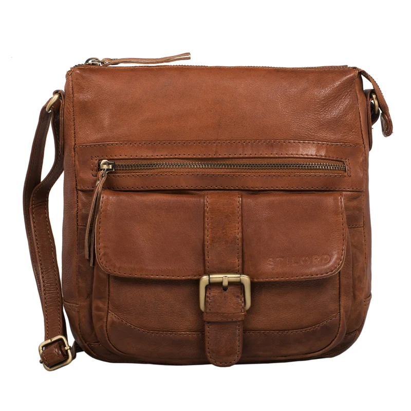B-WARE "Louise" Vintage Umhängetasche Damen Leder klein