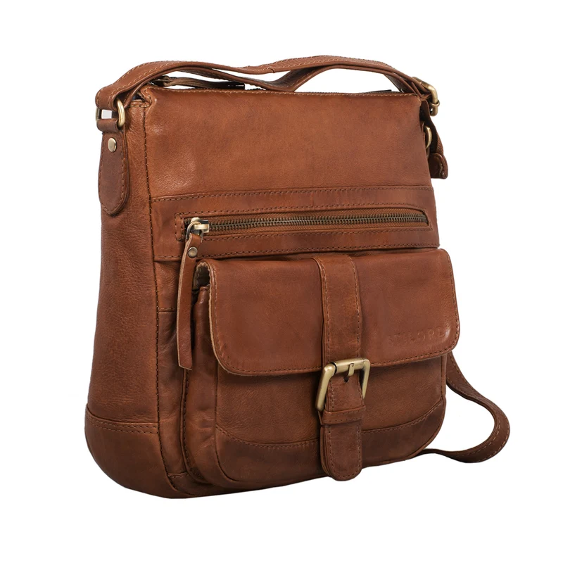 B-WARE "Louise" Vintage Umhängetasche Damen Leder klein