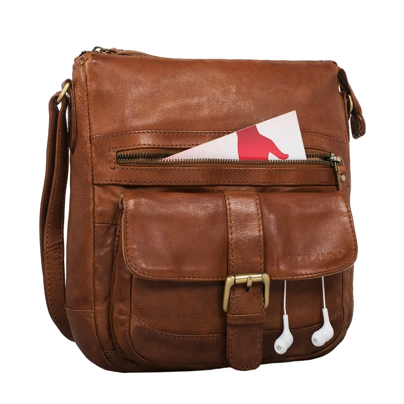 B-WARE "Louise" Vintage Umhängetasche Damen Leder klein