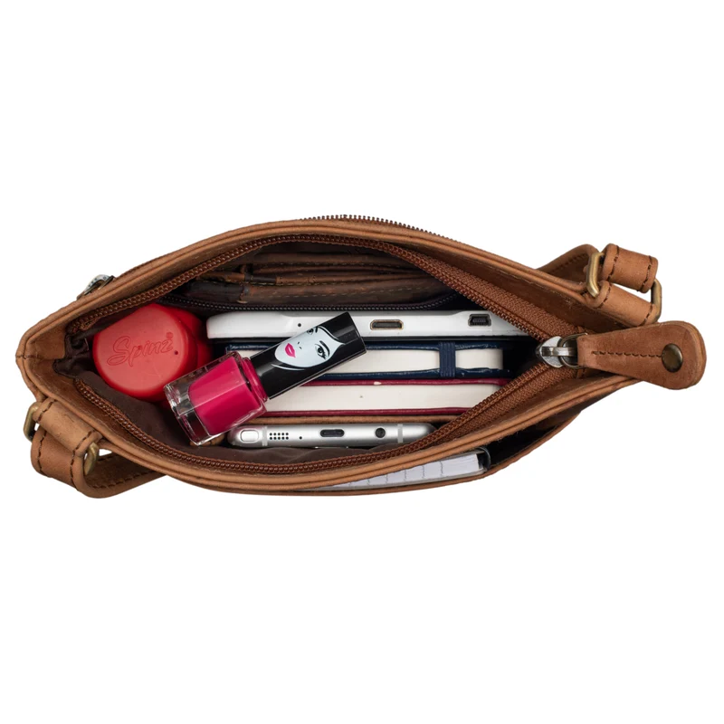 "Alicia" Kleine Ledertasche Umhängetasche Damen
