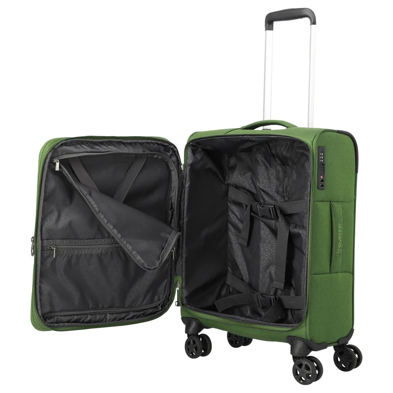 Travelite Cubis - 4-Rollen-Kabinentrolley 55 cm erw. (green)