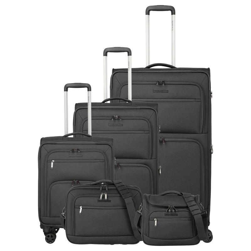 Travelite Cubis - 4-Rollen-Trolley Set 5tlg. (anthracite)