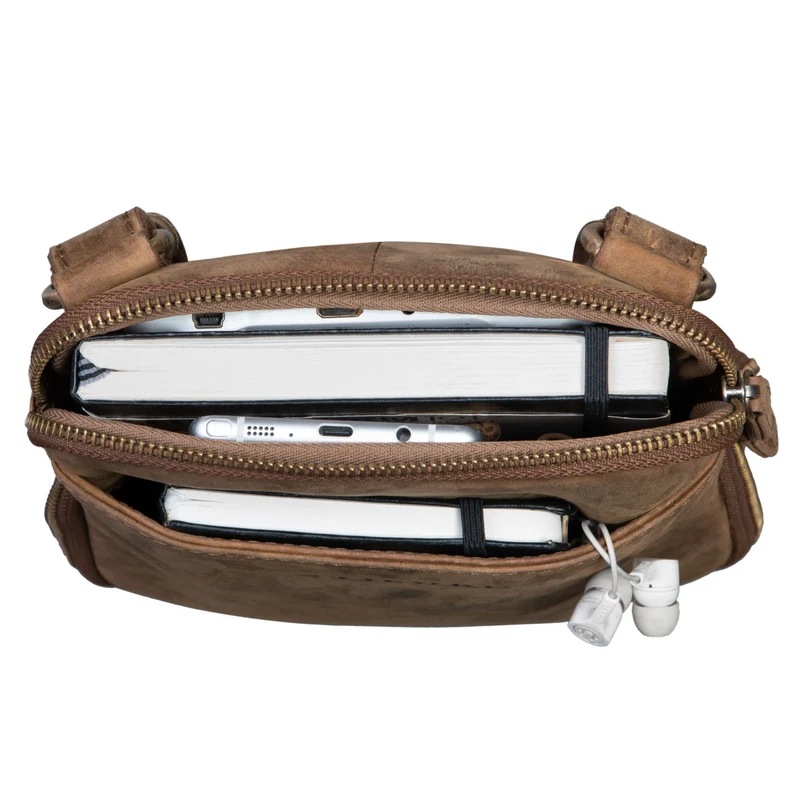"Carson" Kleine Herren Leder Tasche