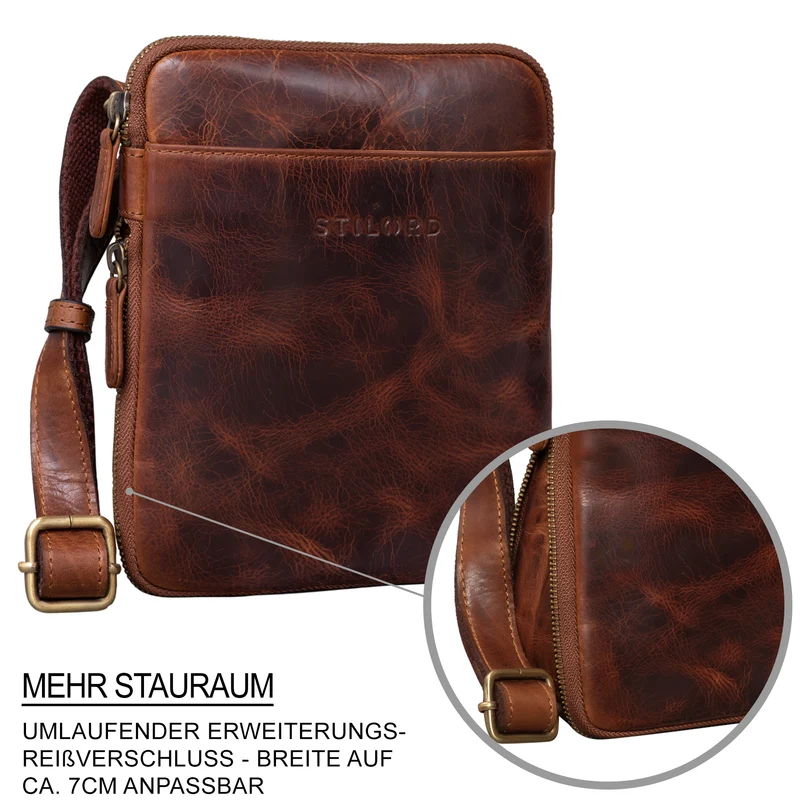 "Carson" Kleine Herren Leder Tasche