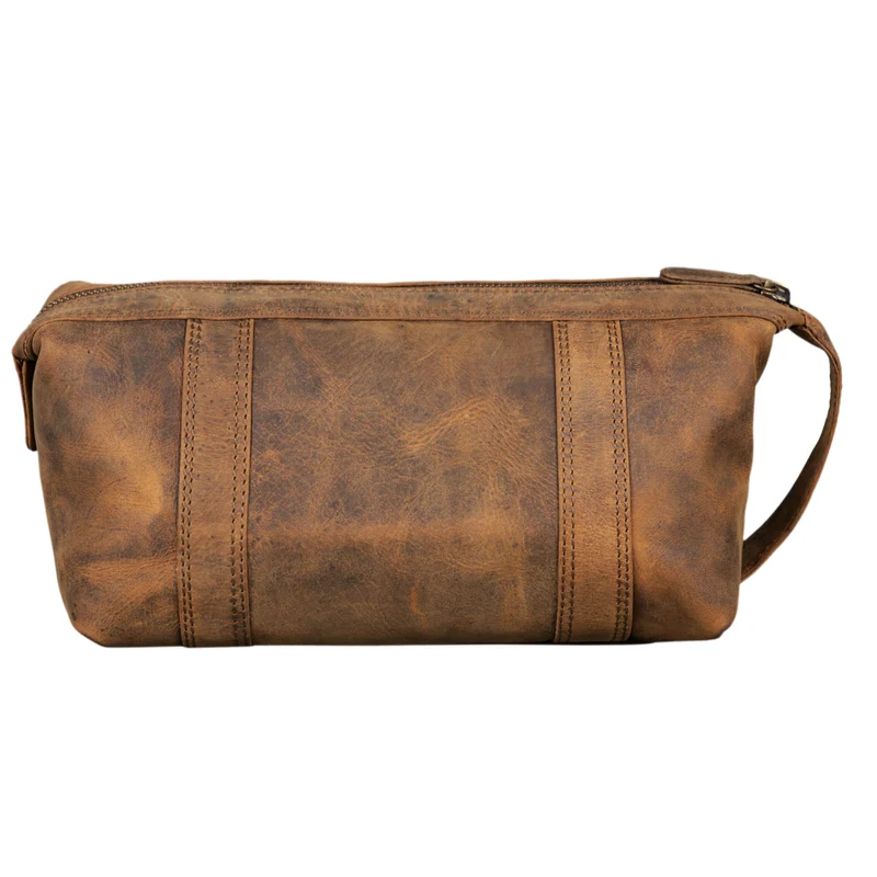 B-WARE "Bruno" Leder Kulturbeutel Vintage