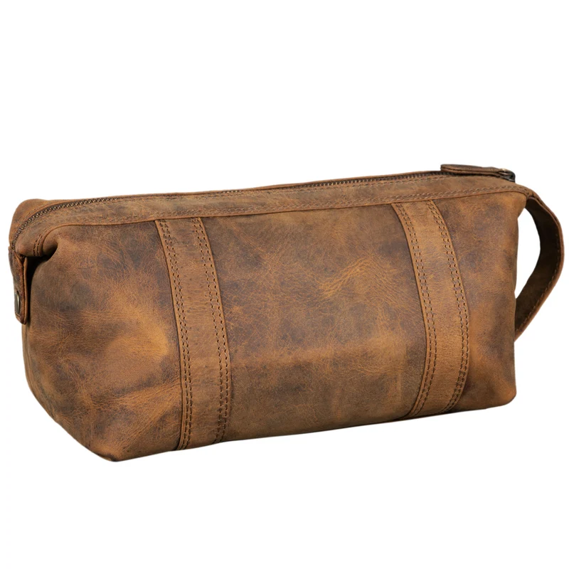 B-WARE "Bruno" Leder Kulturbeutel Vintage