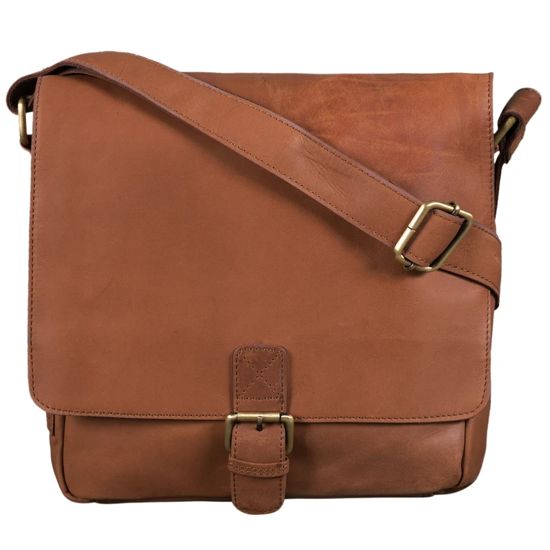 B-WARE "Timo" Vintage Messenger Bag Leder klein