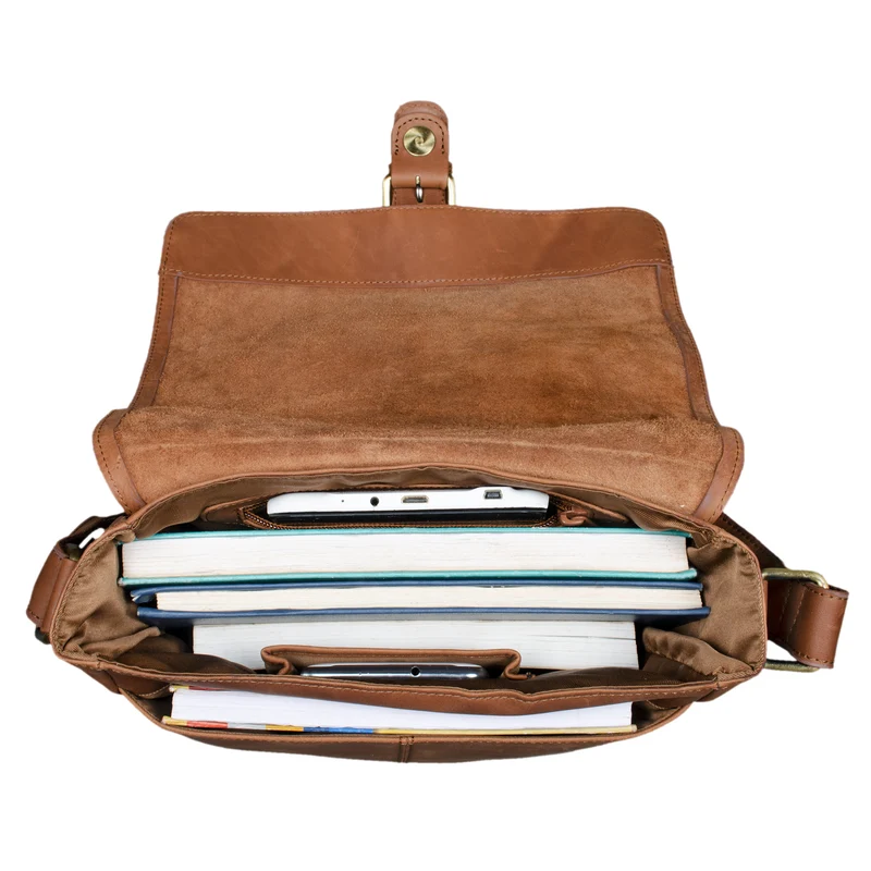 B-WARE "Timo" Vintage Messenger Bag Leder klein