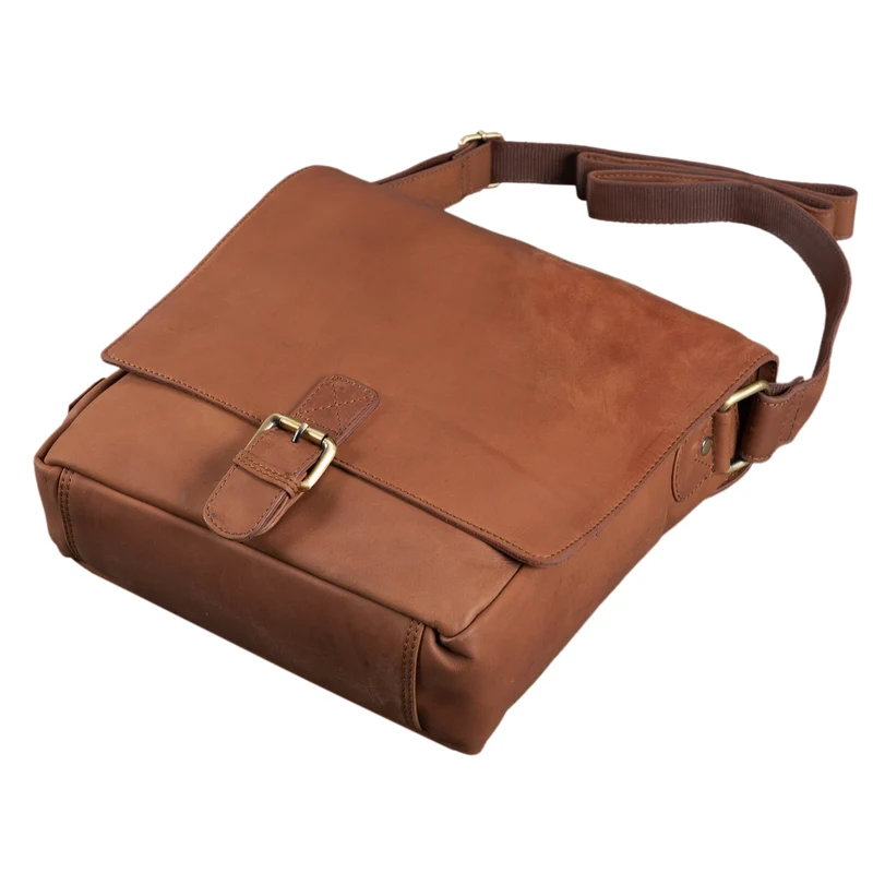 B-WARE "Timo" Vintage Messenger Bag Leder klein