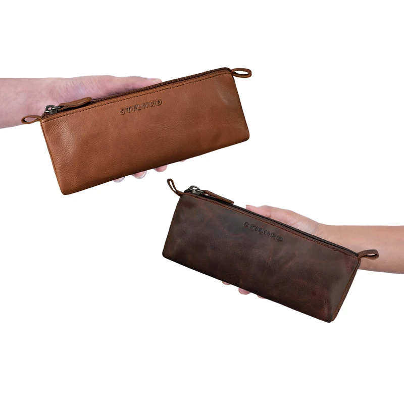 "Lio" Stiftemappe Leder Braun