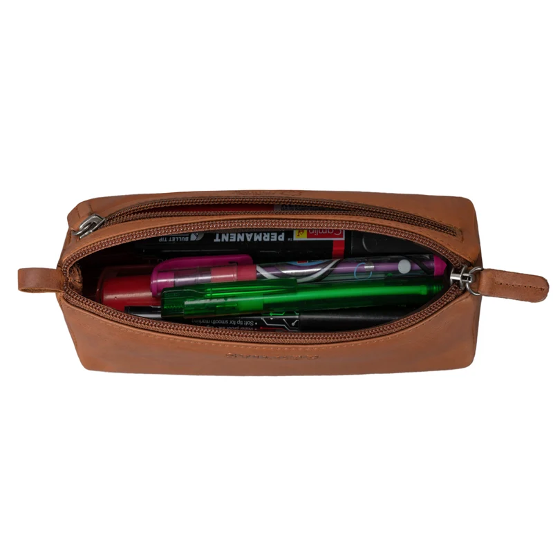 "Lio" Stiftemappe Leder Braun
