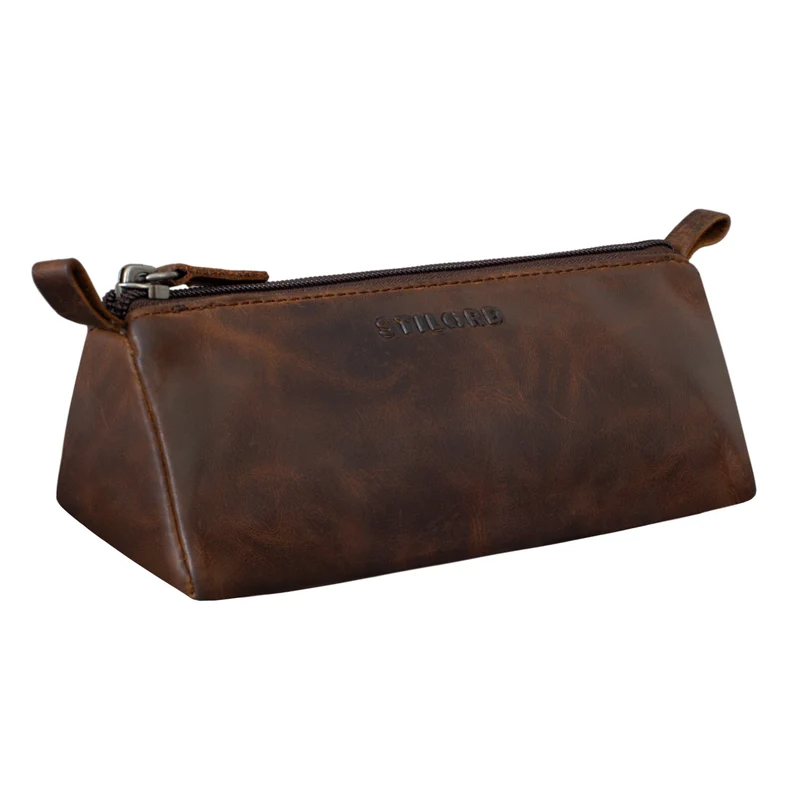 "Lio" Stiftemappe Leder Braun