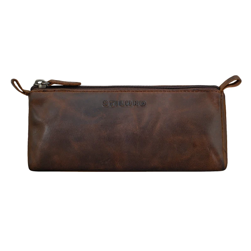 "Lio" Stiftemappe Leder Braun