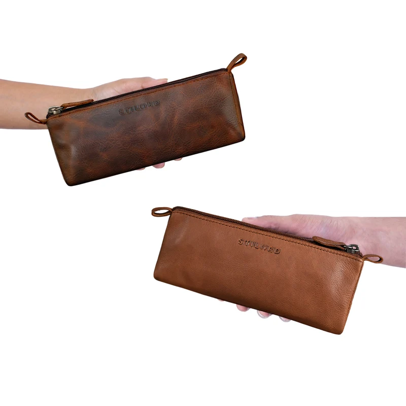 "Lio" Stiftemappe Leder Braun