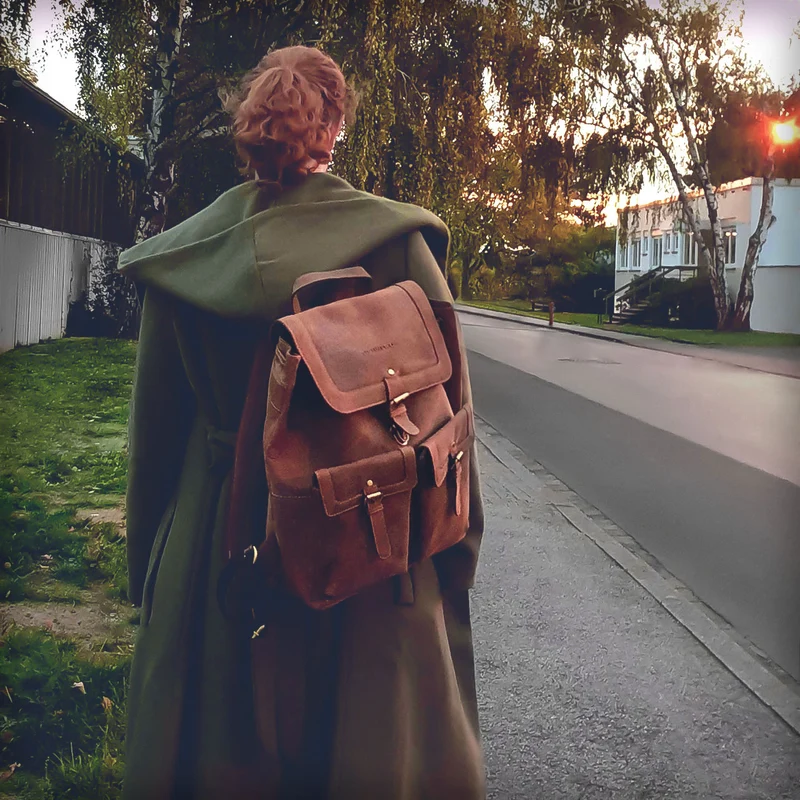 B-WARE "Nora" Großer Lederrucksack Vintage