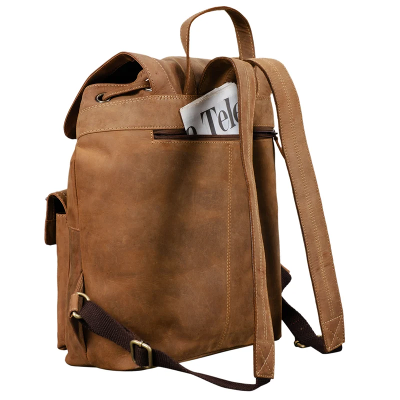 B-WARE "Nora" Großer Lederrucksack Vintage