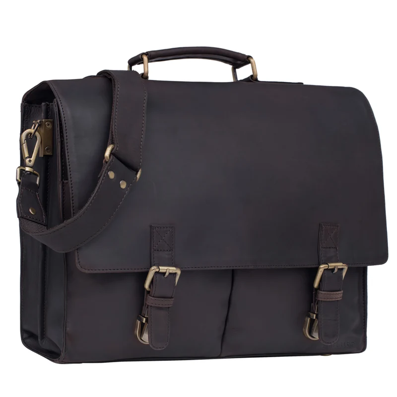 "Barnaby" Leder Aktentasche Vintage Klassisch