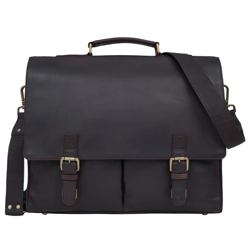 "Barnaby" Leder Aktentasche Vintage Klassisch