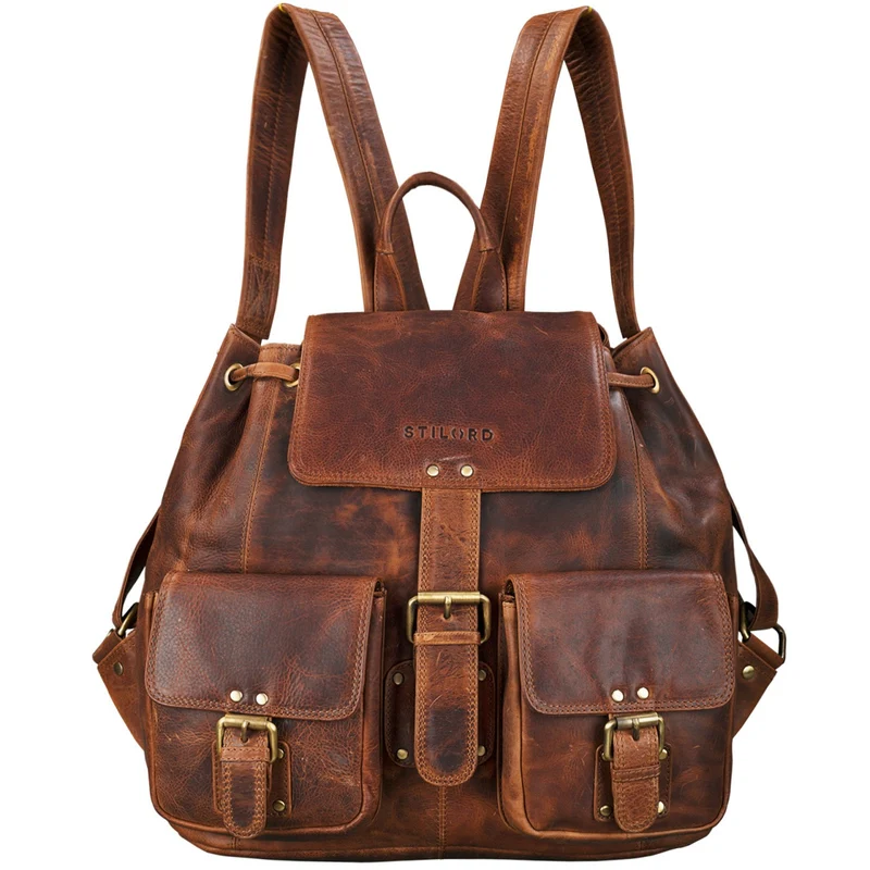 B-WARE Vintage Rucksack Leder Damen