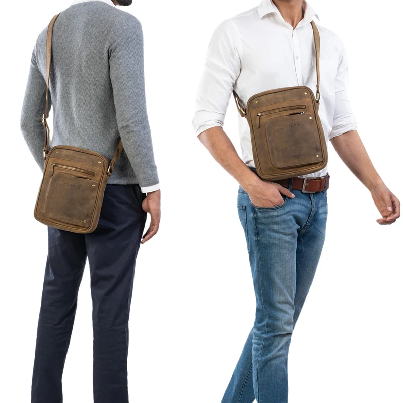 "Randall" Vintage Ledertasche Umhängetasche