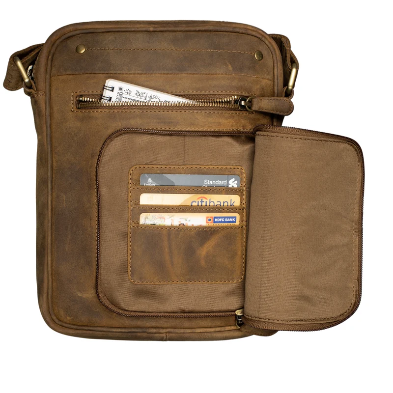 "Randall" Vintage Ledertasche Umhängetasche