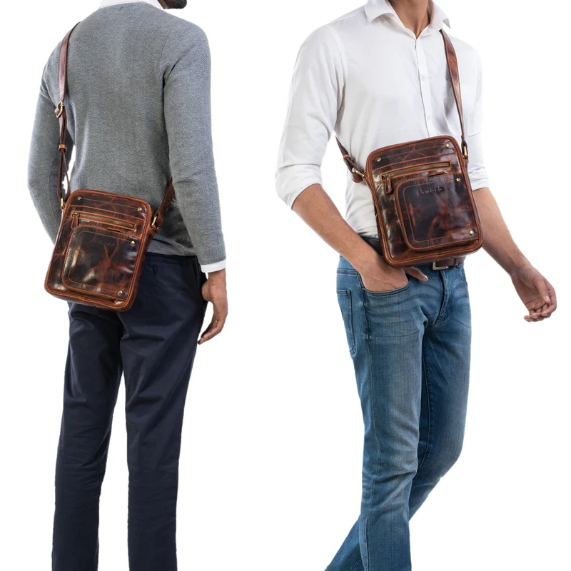 "Randall" Vintage Ledertasche Umhängetasche