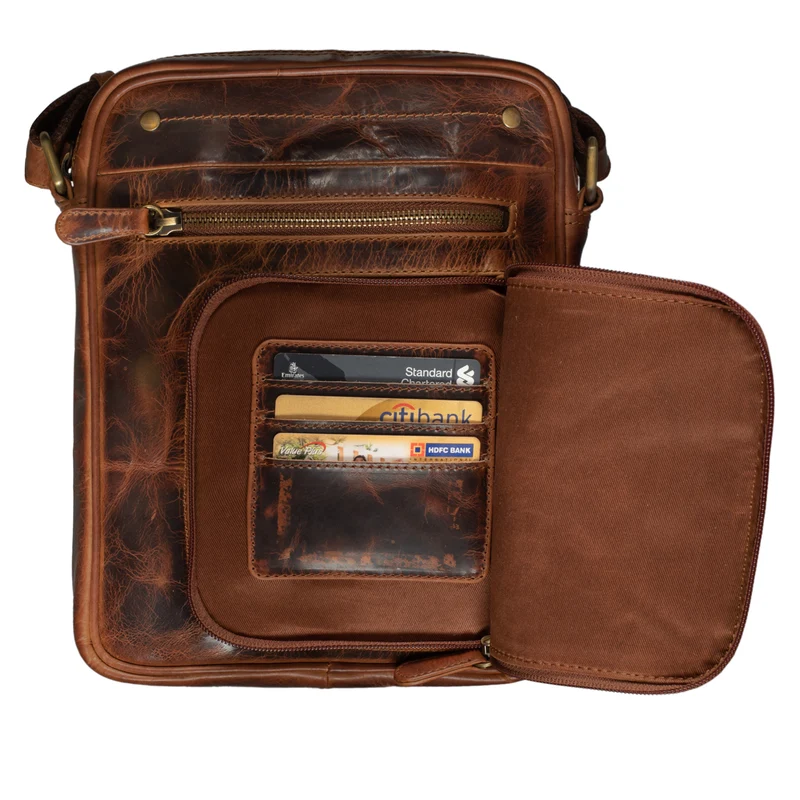 "Randall" Vintage Ledertasche Umhängetasche
