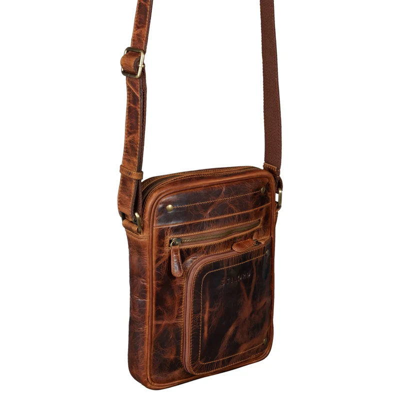"Randall" Vintage Ledertasche Umhängetasche