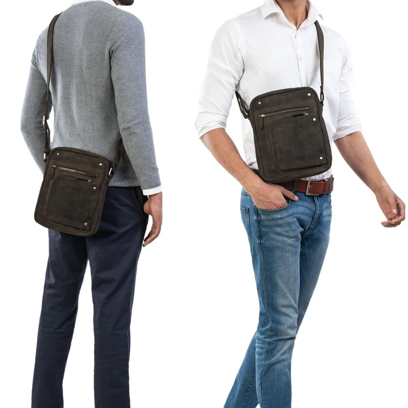 "Randall" Vintage Ledertasche Umhängetasche