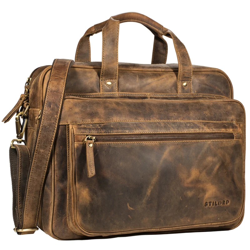 B-WARE "Walt" Vintage Aktentasche Leder Herren Damen