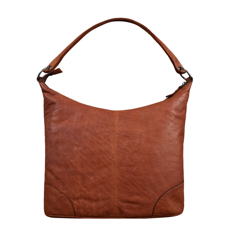 "Chiara" Damentasche Leder Cognac geflochten