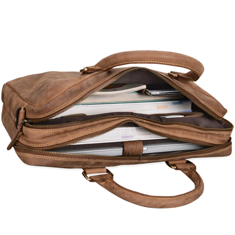 B-WARE "Zacharias" Businesstasche Leder Aktentasche