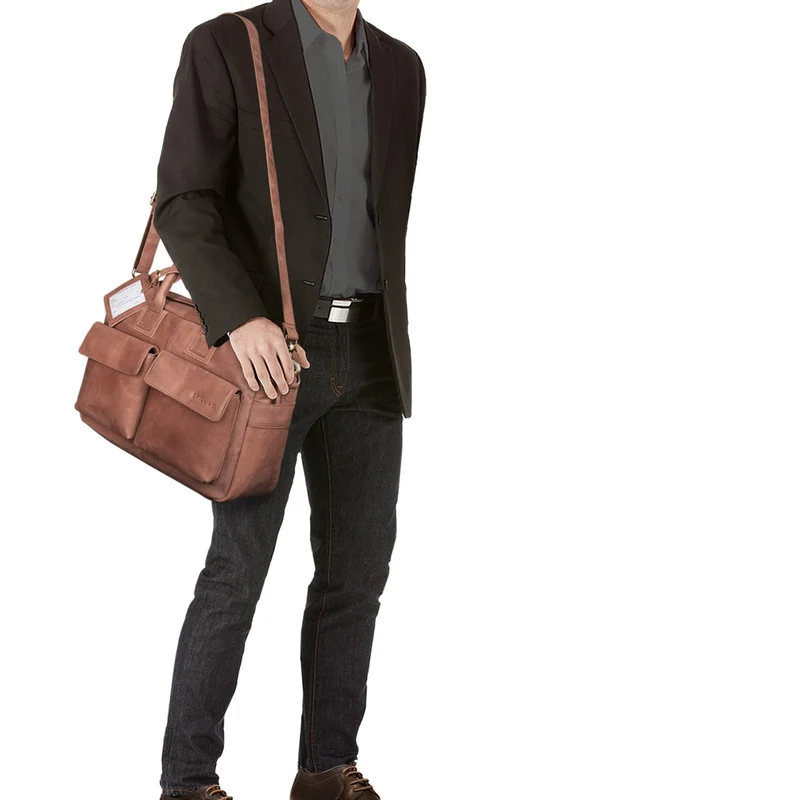 B-WARE "Karlo" Laptoptasche Leder Herren