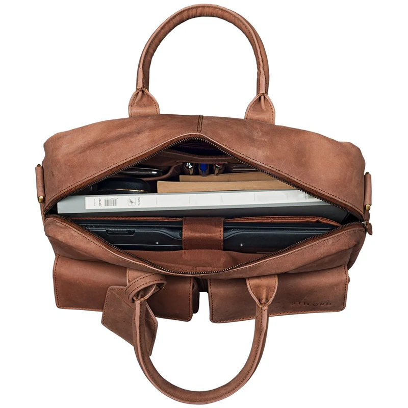 B-WARE "Karlo" Laptoptasche Leder Herren