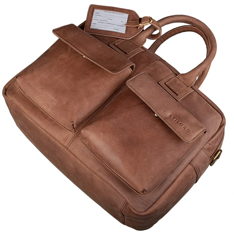 B-WARE "Karlo" Laptoptasche Leder Herren