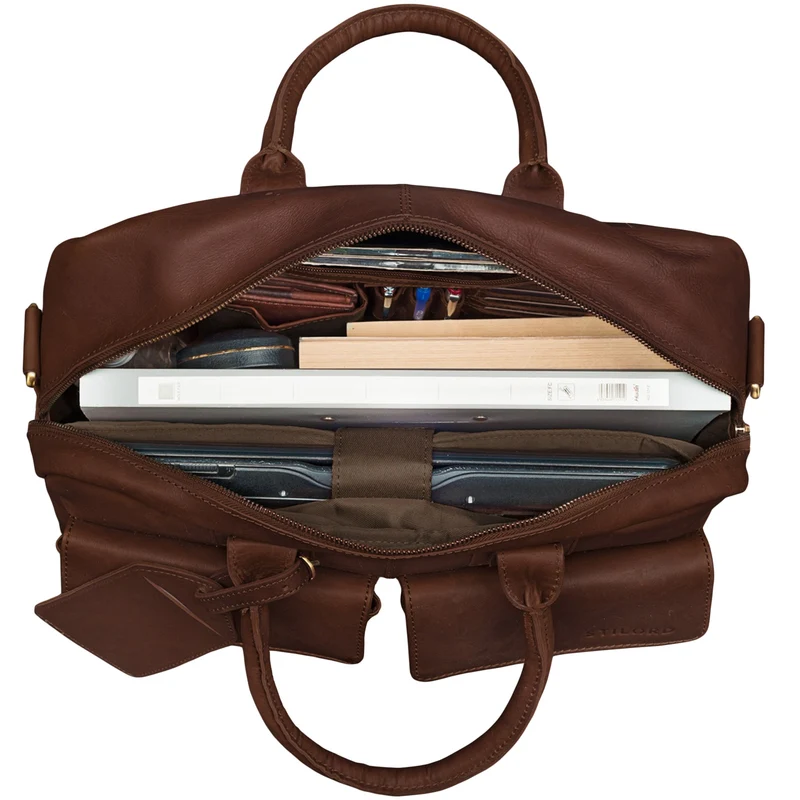 B-WARE "Karlo" Laptoptasche Leder Herren