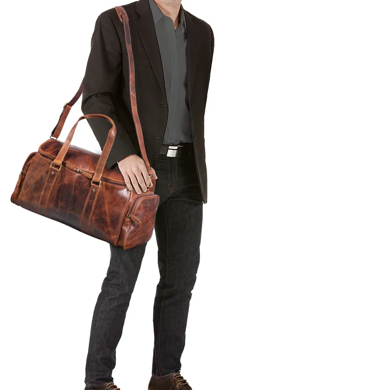 B-WARE "Myles" Vintage Reisetasche Herren Leder