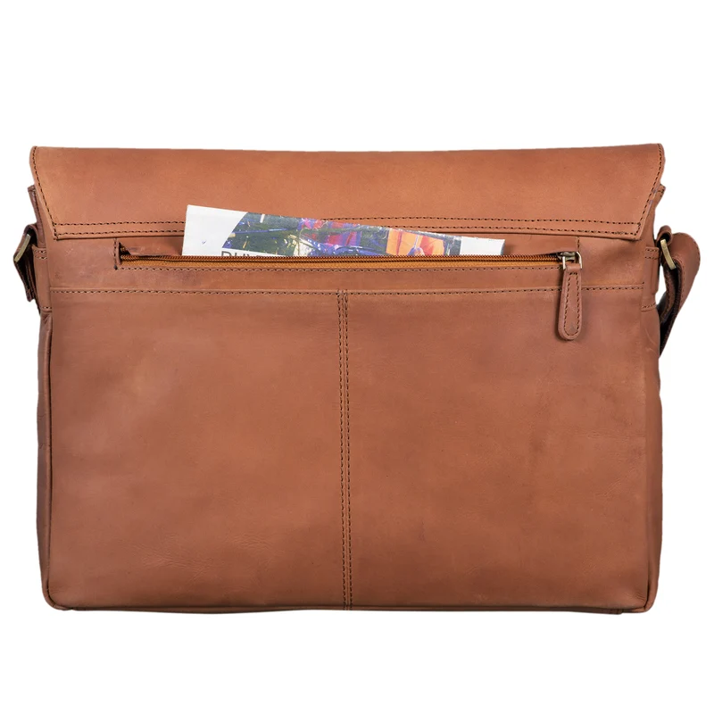 B-WARE "Eduard" Laptop Messenger Bag Leder Vintage