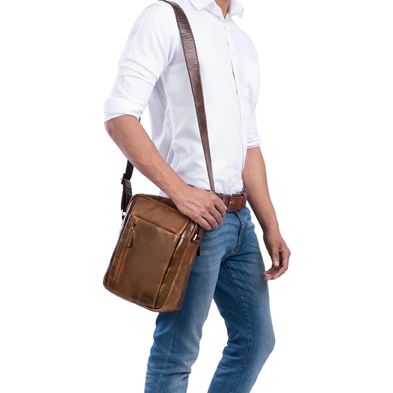 "Irving" Vintage Leder Tasche Klein