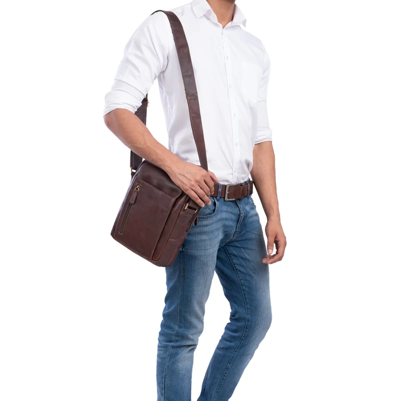 "Irving" Vintage Leder Tasche Klein