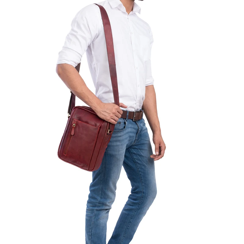 "Irving" Vintage Leder Tasche Klein