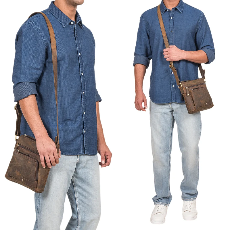 "Cameron" Kleine Leder Umhängetasche Vintage
