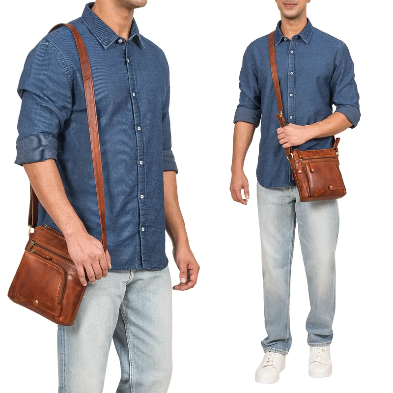 "Cameron" Kleine Leder Umhängetasche Vintage